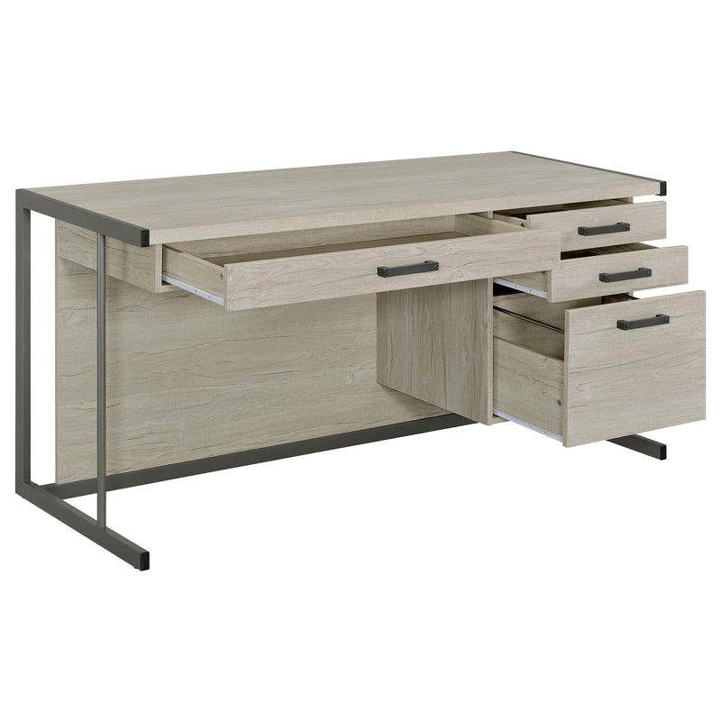 Loomis 60-inch 4-drawer Computer Desk Whitewashed Grey - 805881