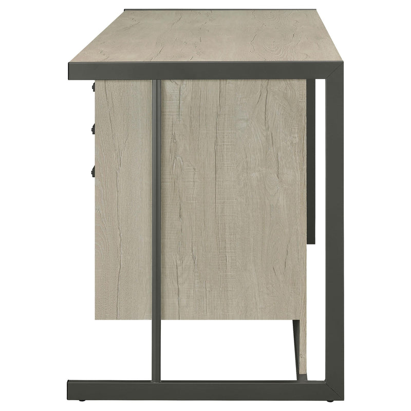 Loomis 60-inch 4-drawer Computer Desk Whitewashed Grey - 805881