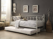 Lorena White Metal Daybed with Trundle - Lara FurnitureDaybed