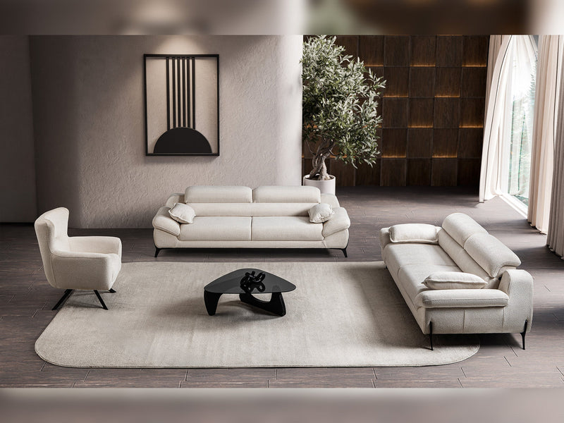 Lorenzo 3-pieces (Sofa & Loveseat & Chair) Livingroom Set in Cream - 200-ST-LOR-SOFT01-321