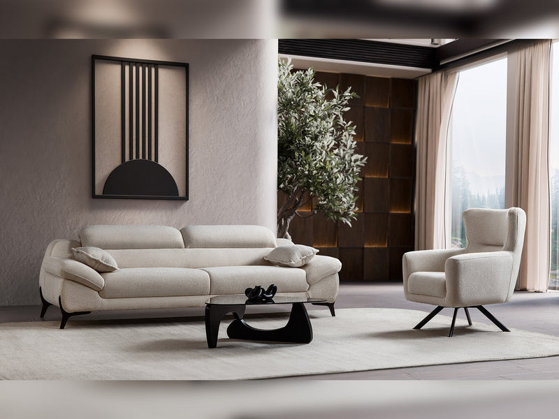 Lorenzo Convertible Loveseat in Cream - 200-ST-LOR-SOFT01-2