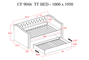 Loretta Gray Twin Daybed - Lara FurnitureDaybed