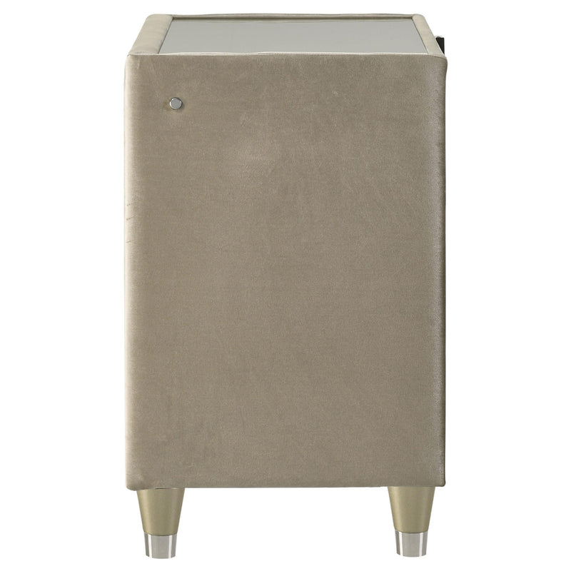 Lorient 2-drawer LED Nightstand with USB Ivory and Camel - 222662