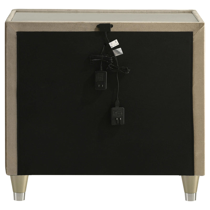 Lorient 2-drawer LED Nightstand with USB Ivory and Camel - 222662