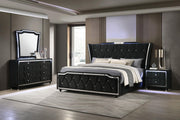 Lorient 4-piece California King Bedroom Set Black - 223161KW-S4