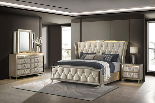 Lorient 4-piece California King Bedroom Set Ivory and Camel - 222661KW-S4