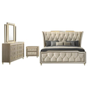 Lorient 4-piece California King Bedroom Set Ivory and Camel - 222661KW-S4