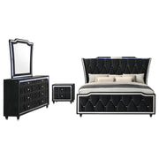Lorient 4-piece Eastern King Bedroom Set Black - 223161KE-S4