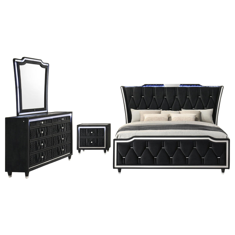 Lorient 4-piece Queen Bedroom Set Black - 223161Q-S4