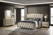 Lorient 4-piece Queen Bedroom Set Ivory and Camel - 222661Q-S4