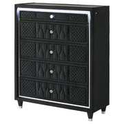 Lorient 5-drawer LED Chest of Drawers Black - 223165
