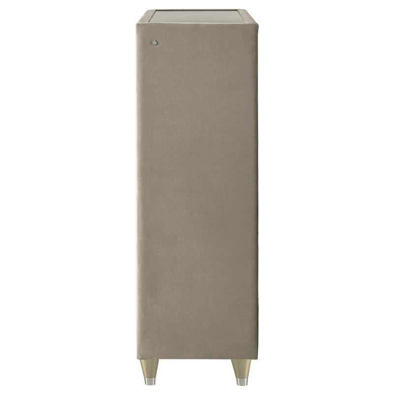 Lorient 5-drawer LED Chest of Drawers Ivory and Camel - 222665