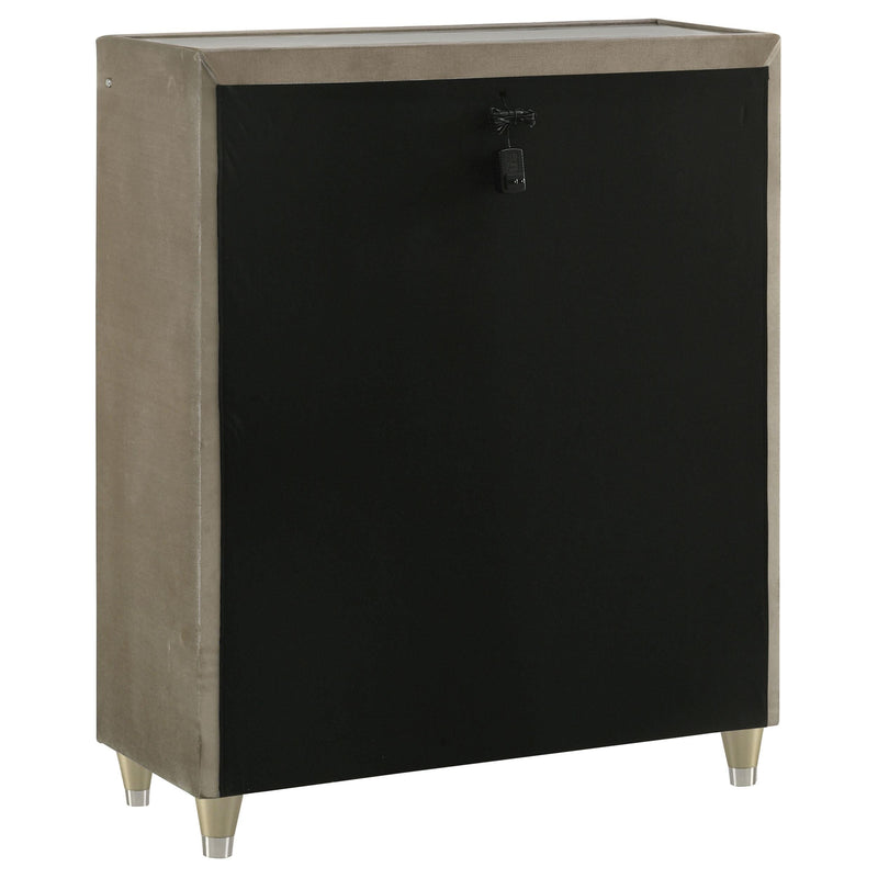 Lorient 5-drawer LED Chest of Drawers Ivory and Camel - 222665