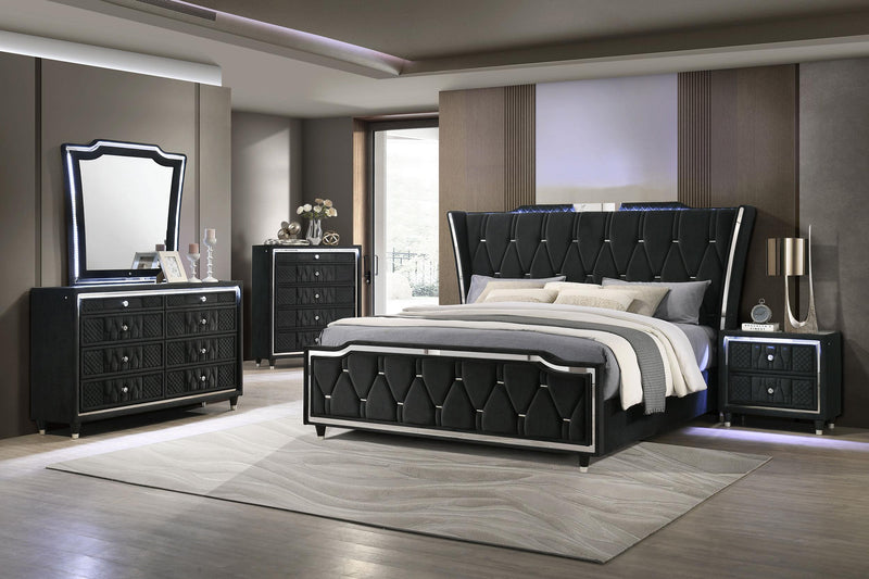 Lorient 5-piece California King Bedroom Set Black - 223161KW-S5