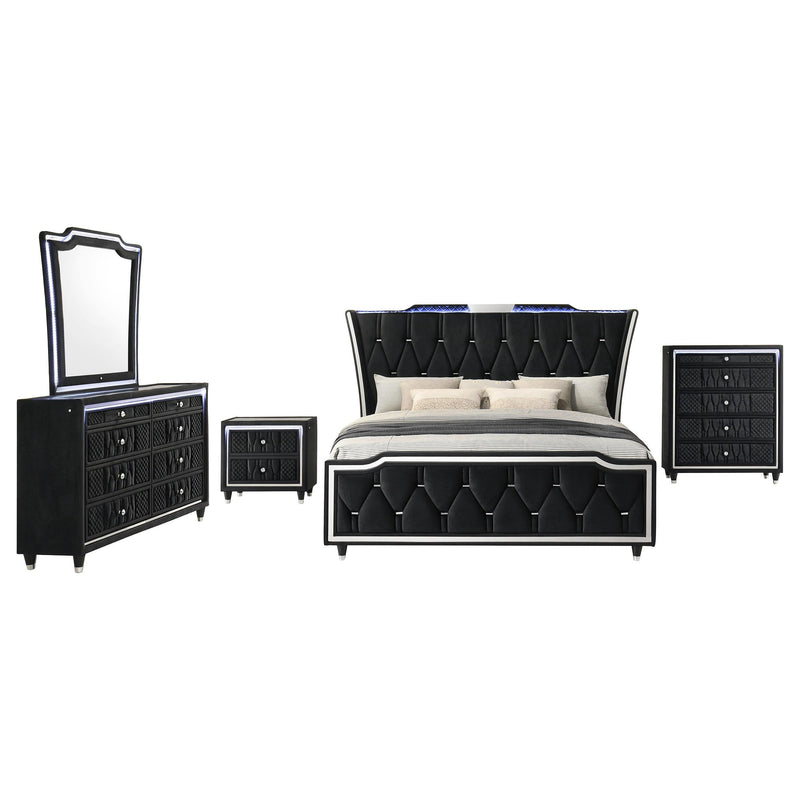 Lorient 5-piece California King Bedroom Set Black - 223161KW-S5