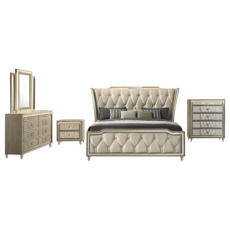 Lorient 5-piece California King Bedroom Set Ivory and Camel - 222661KW-S5