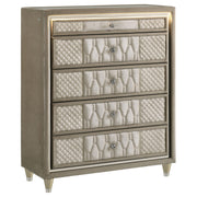 Lorient 5-piece California King Bedroom Set Ivory and Camel - 222661KW-S5B