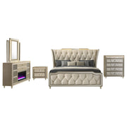 Lorient 5-piece California King Bedroom Set Ivory and Camel - 222661KW-S5B
