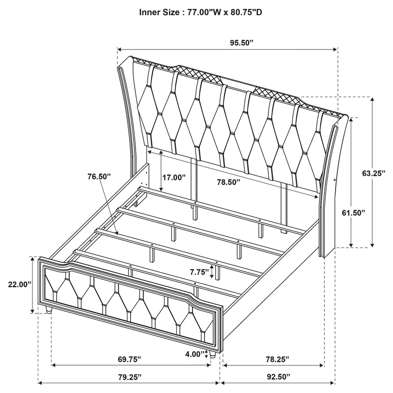 Lorient 5-piece Eastern King Bedroom Set Black - 223161KE-S5B
