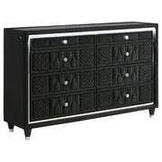 Lorient 8-drawer LED Bedroom Dresser Cabinet Black - 223163