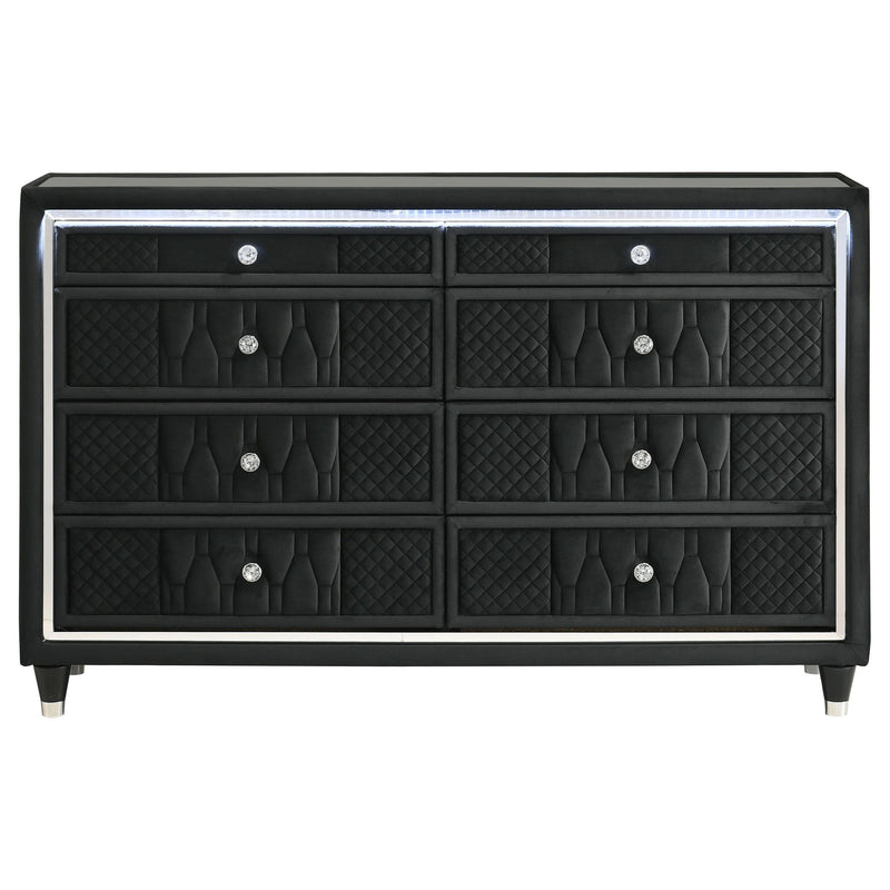 Lorient 8-drawer LED Bedroom Dresser Cabinet Black - 223163