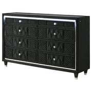Lorient 8-drawer LED Bedroom Dresser Cabinet Black - 223163