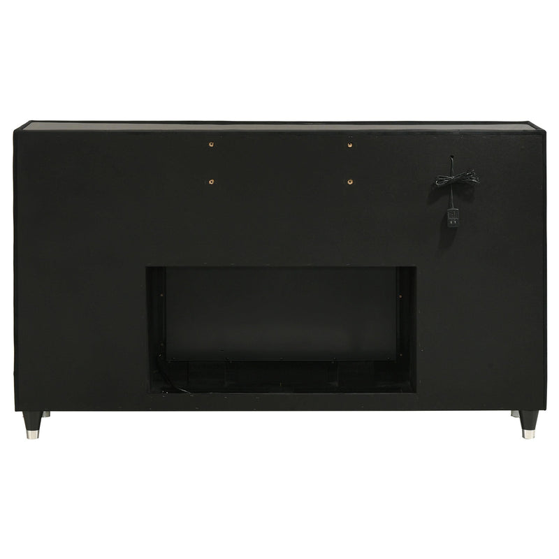 Lorient 8-drawer LED Bedroom Flame Box Dresser Black - 223163FB