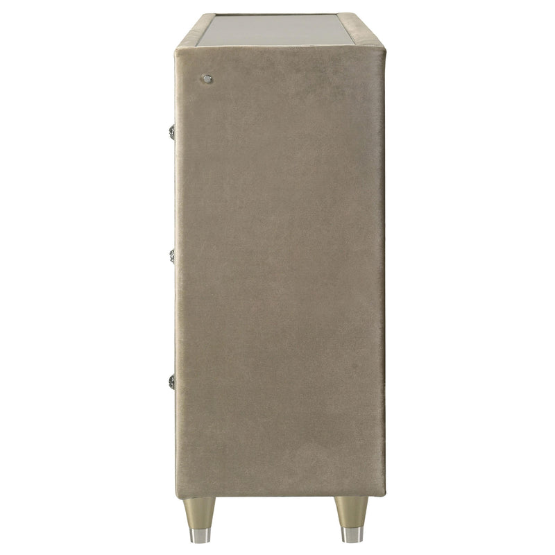 Lorient 8-drawer LED Bedroom Flame Box Dresser Ivory Camel - 222663FB