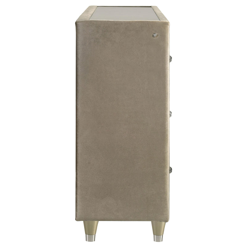 Lorient 8-drawer LED Bedroom Flame Box Dresser Ivory Camel - 222663FB