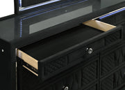 Lorient 8-drawer LED Dresser with Mirror Black - 223163M