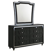 Lorient 8-drawer LED Dresser with Mirror Black - 223163M