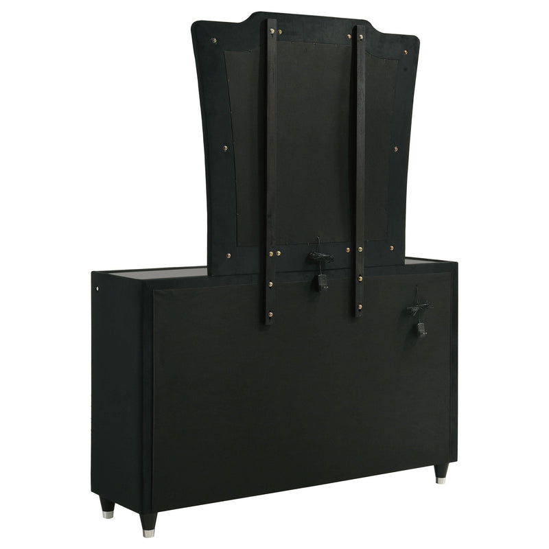 Lorient 8-drawer LED Dresser with Mirror Black - 223163M