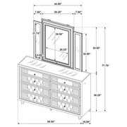 Lorient 8-drawer LED Dresser with Mirror Ivory and Camel - 222663M