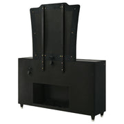 Lorient 8-drawer LED Flame Box Dresser and Mirror Black - 223163FBM