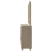 Lorient 8-drawer LED Flame Box Dresser and Mirror Ivory Camel - 222663FBM