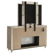 Lorient 8-drawer LED Flame Box Dresser and Mirror Ivory Camel - 222663FBM
