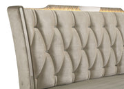 Lorient California King LED Upholstered Bed Ivory and Camel - 222661KW