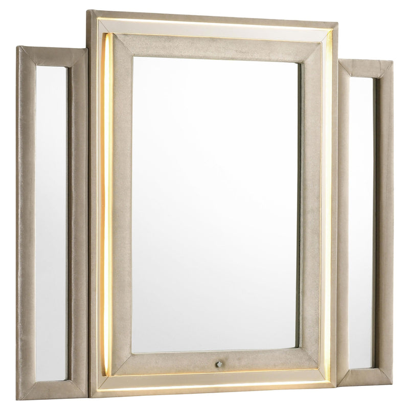 Lorient LED Dresser Mirror Ivory and Camel - 222664