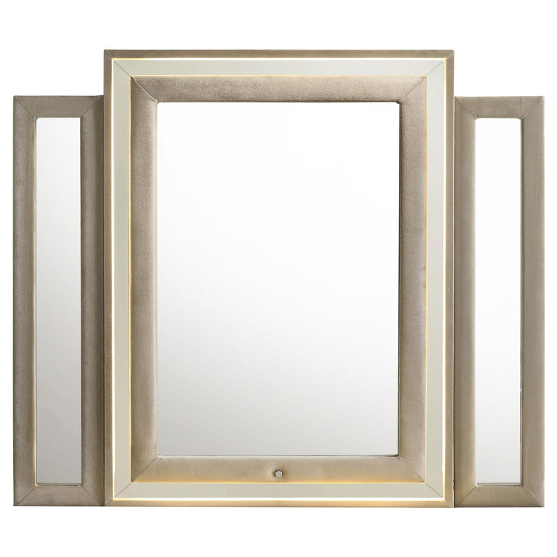 Lorient LED Dresser Mirror Ivory and Camel - 222664