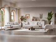 Loris 3-pieces (Sofa & Loveseat & Chair) Livingroom Set - Brown in Cream - 200-ST-LORI-SOFT03-321