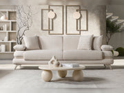 Loris 3-pieces (Sofa & Loveseat & Chair) Livingroom Set - Brown in Cream - 200-ST-LORI-SOFT03-321