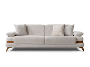 Loris 3-pieces (Sofa & Loveseat & Chair) Livingroom Set - Brown in Cream - 200-ST-LORI-SOFT03-321