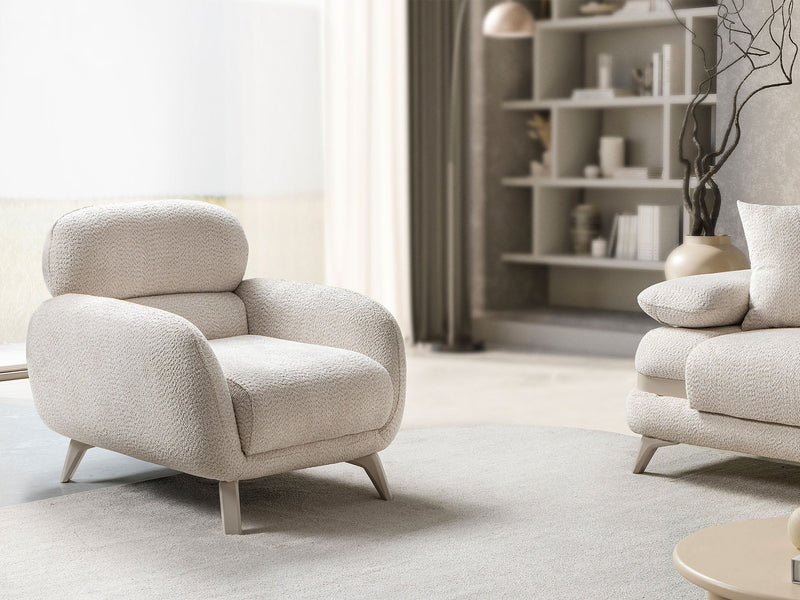 Loris Chair - Brown in Cream - 200-ST-LORI-SOFT03-B