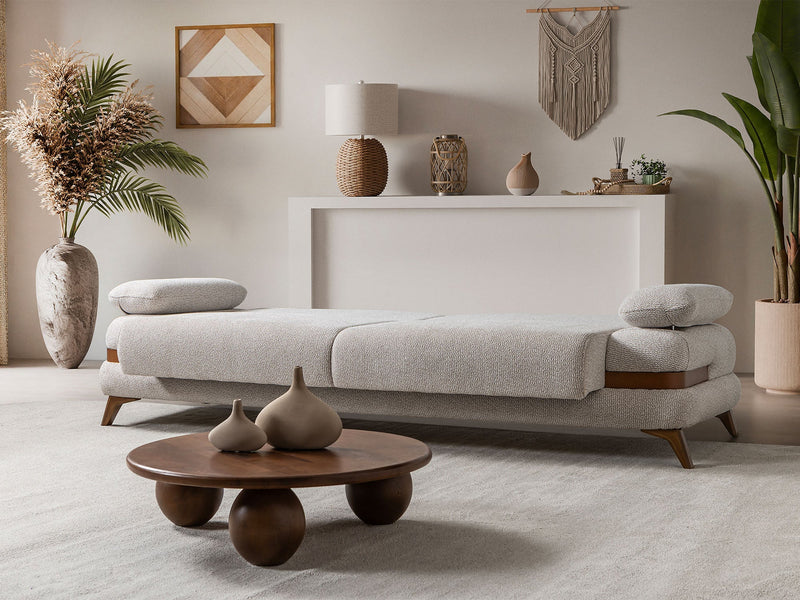 Loris Convertible Loveseat - Brown in Cream - 200-ST-LORI-SOFT03-2