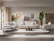 Loris Convertible Loveseat - Brown in Cream - 200-ST-LORI-SOFT03-2
