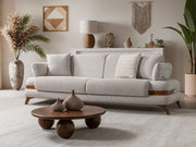 Loris Convertible Loveseat - Brown in Cream - 200-ST-LORI-SOFT03-2
