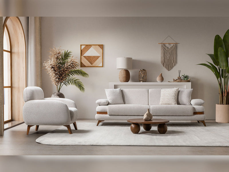Loris Convertible Loveseat - Cream in Cream - 200-ST-LORI-ISTANBUL01-2