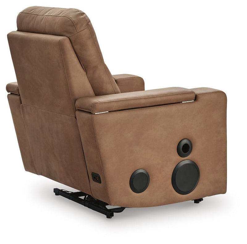 Lorrenton Caramel Power Glider Recliner with Audio System - PC9022042A