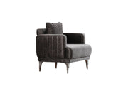 Lotus 3-pieces (Sofa & Loveseat & Chair) Livingroom Set Grey in Grey - 101-LOT-14245-321