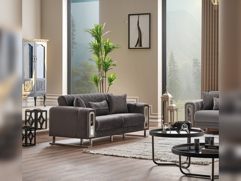 Lotus Convertible Loveseat Grey in Grey - 101-LOT-14245-2